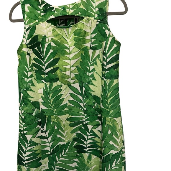 Julian Taylor New York Green Leaf Print Sleeveless Dress Size 6 - Picture 6 of 12